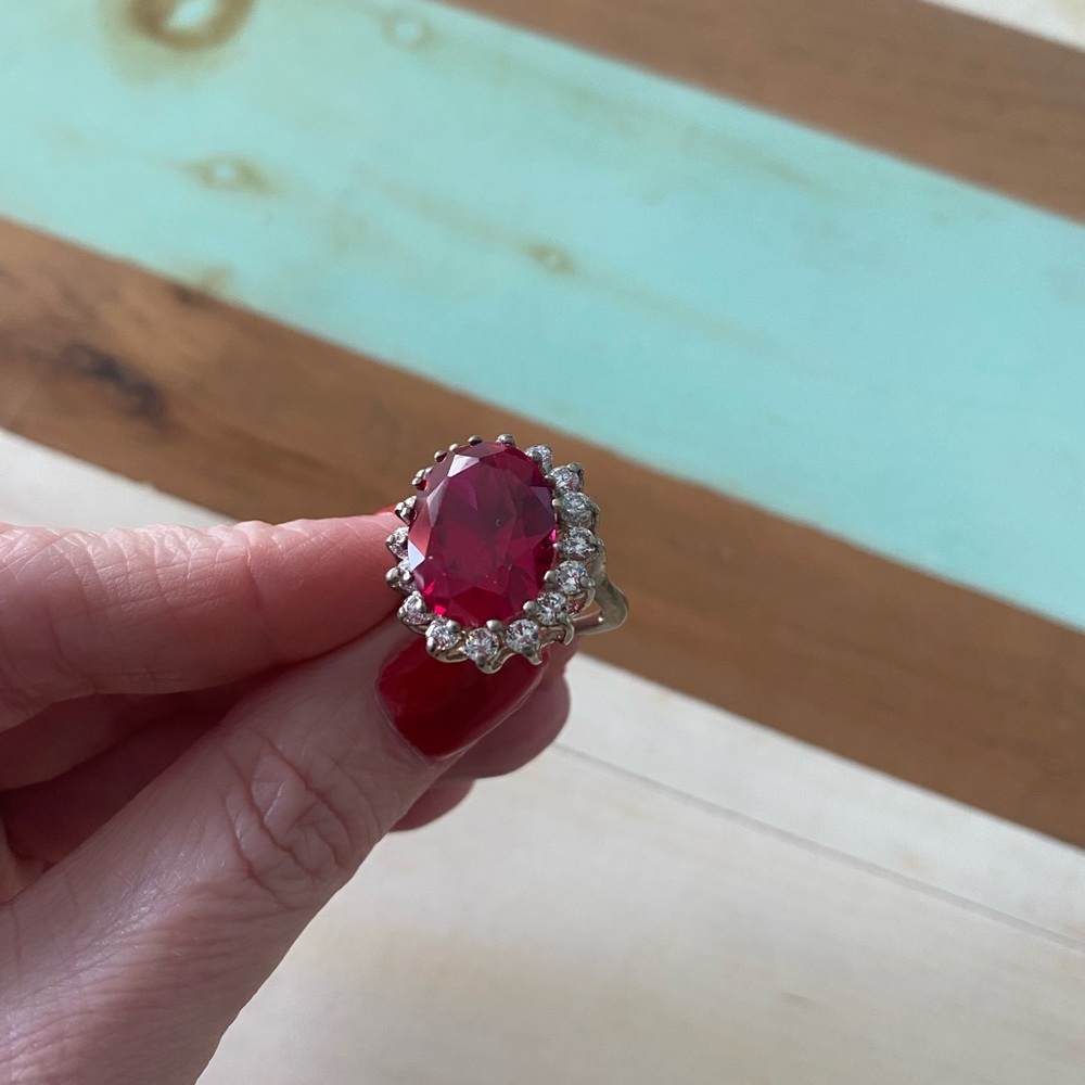Created Ruby, 925 Sterling Silver Royal Engagemen… - image 5